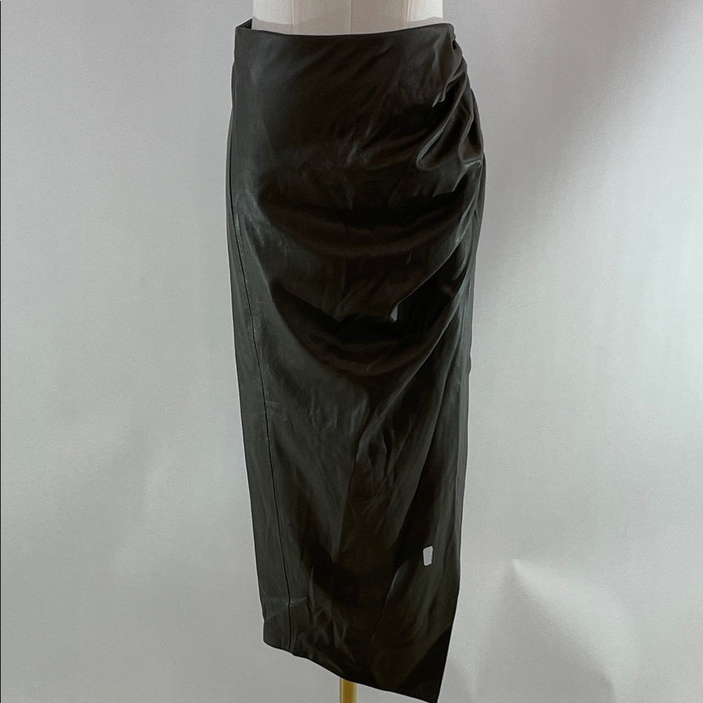 Jason Wu x RTR Green Leather Pencil Skirt, 2 - Picture 3 of 10